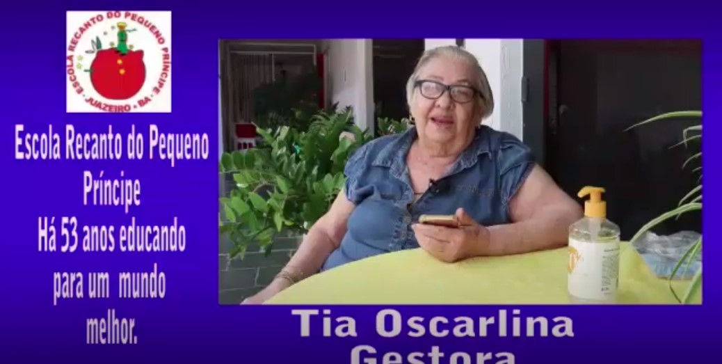 Assista ao vídeo da Gestora Tia Oscarlina em comemoração aos 53 anos da Escola Recanto do Pequeno Príncipe.
