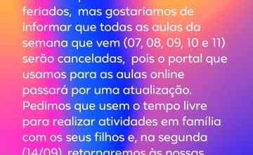 Atenção senhores pais e amadas crianças para este aviso
