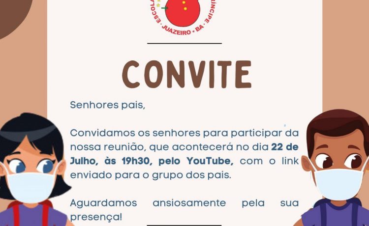 Pais são convocados para reunião de apresentação do Protocolo de retorno das aulas presenciais